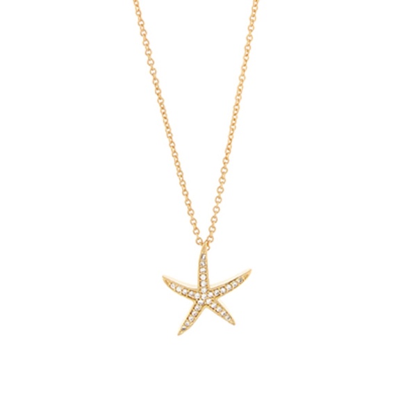 Pave Starfish Pendant Necklace - Picture 1 of 2